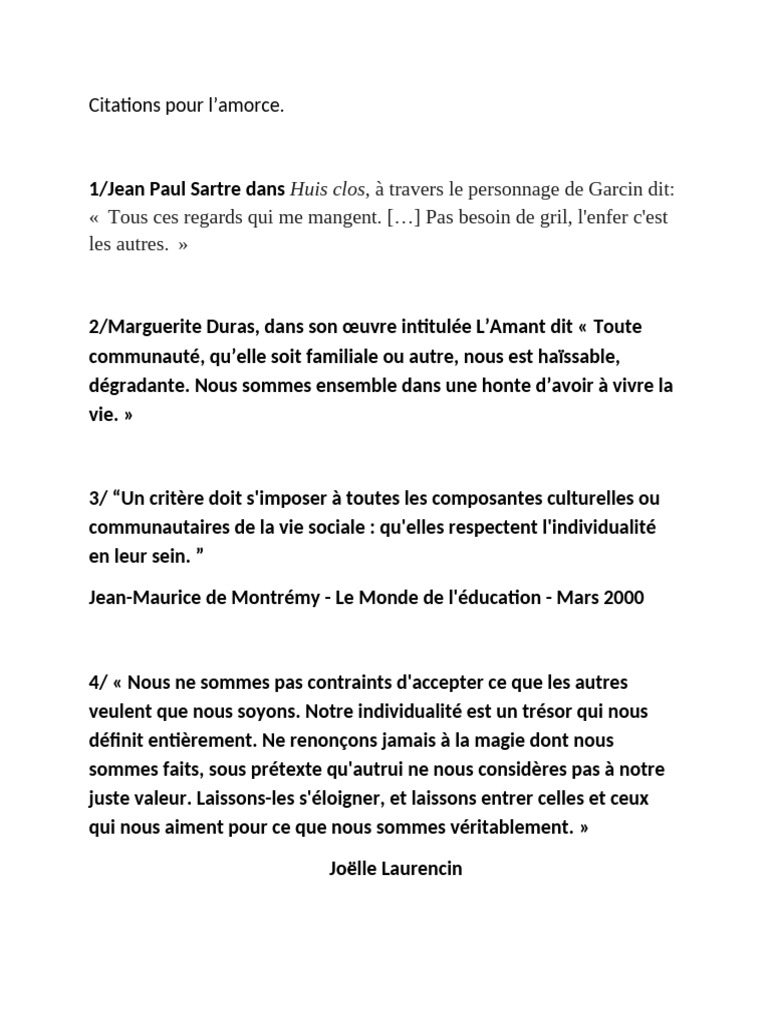 Citations sur l'individualité et la communauté | PDF | Jeunes adultes