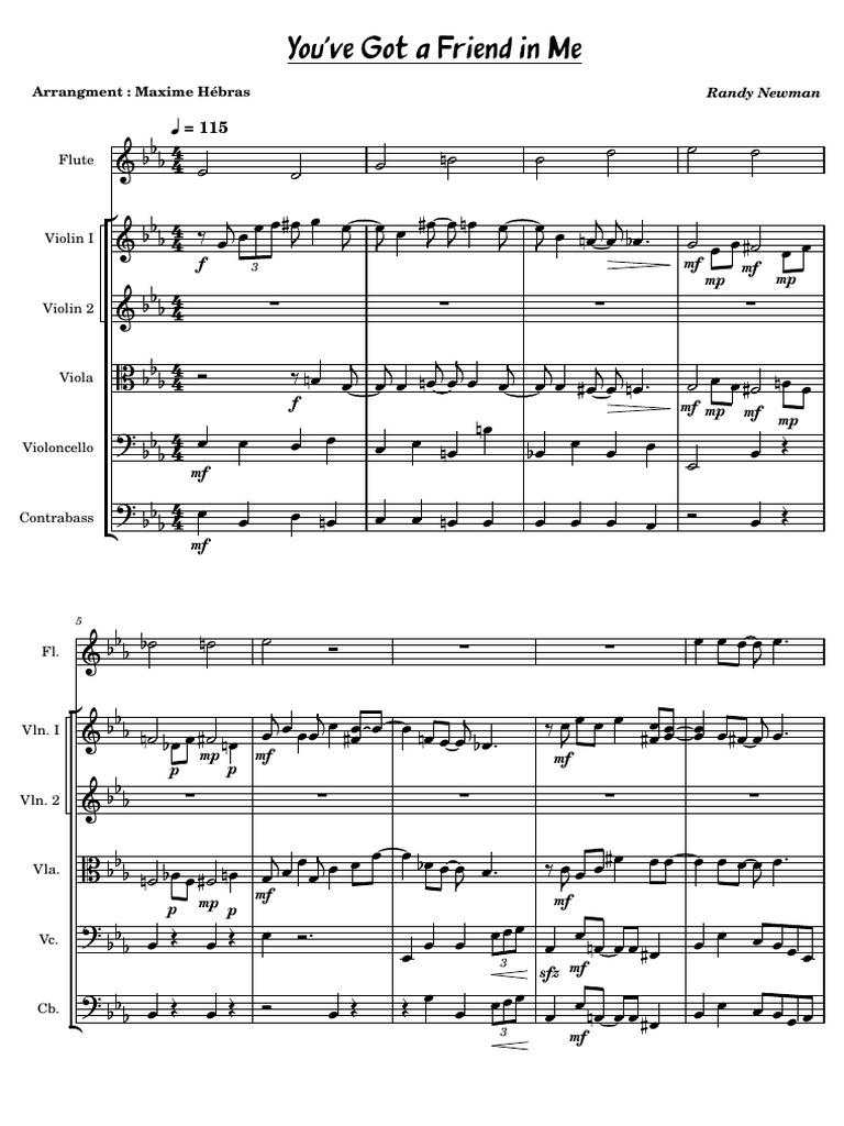 You've Got a Friend in Me Arrangement | PDF | European Musical ...