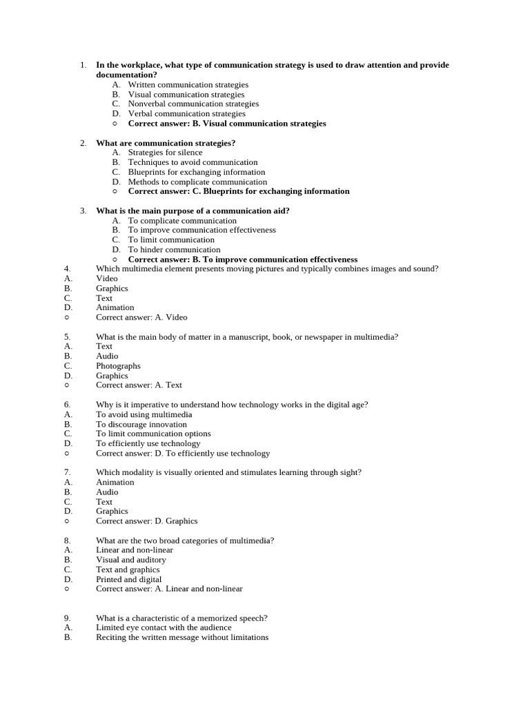 Quiz Pre-Final Answer Key | PDF | Communication | Multimedia