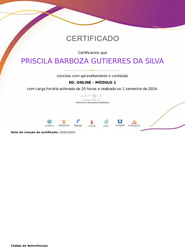 Certificado 1 | PDF