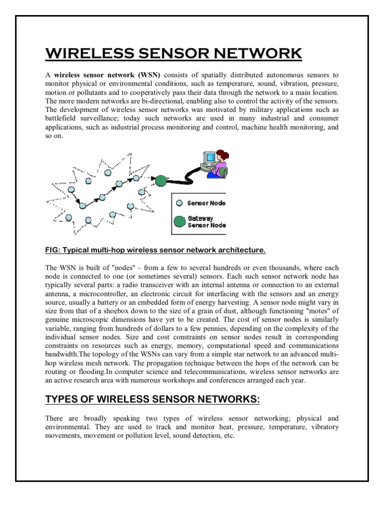Wireless Sensor Network PDF Wireless Sensor Network Computer Network