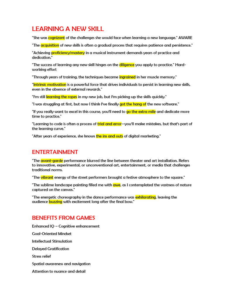 vocabulary pics | PDF