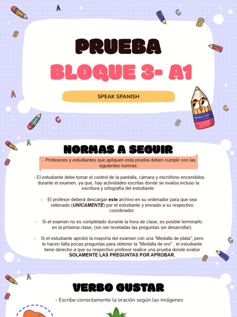 Prueba Bloque 3 A1 Kids | PDF