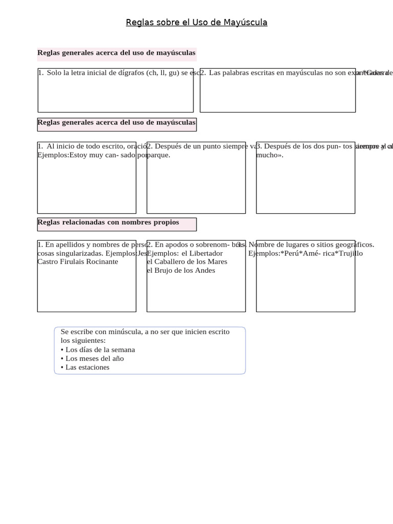 Reglas del Uso de Mayúsculas | PDF | Caso de carta | Ortografía