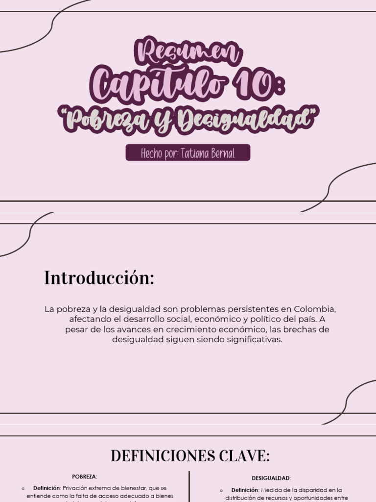Resumen Capitulo 10 Tatiana Bernal | PDF | Desigualdad social ...