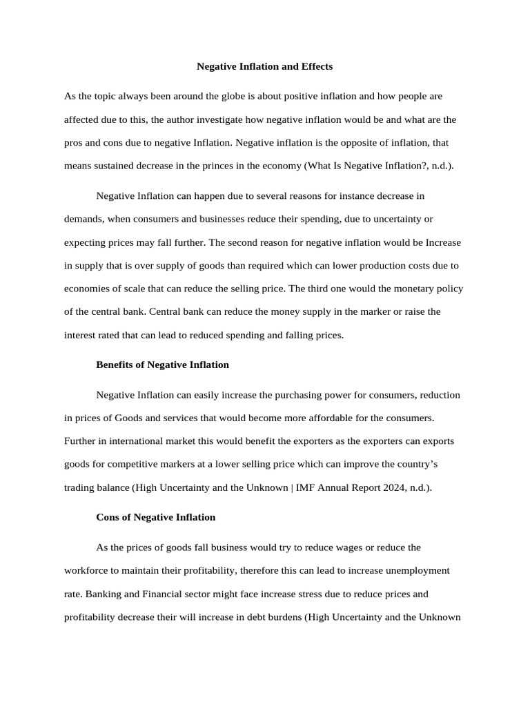Understanding Negative Inflation Effects | PDF | Inflation | Deflation