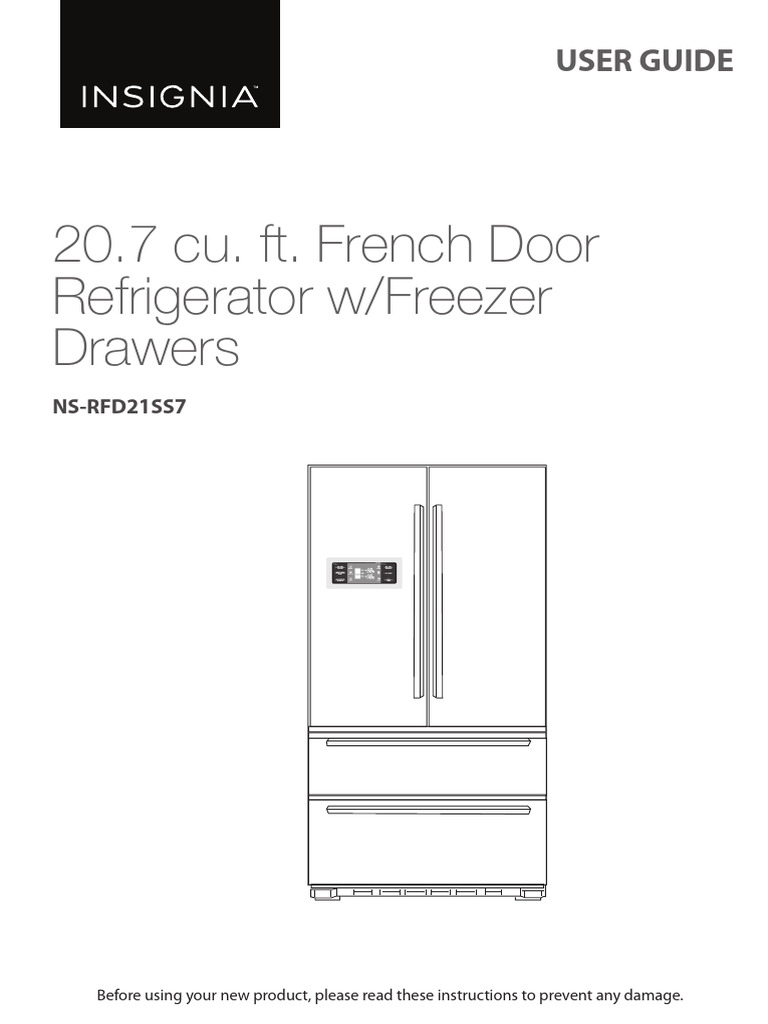 Insignia - Refrigerator Model RFD21 User Guide | PDF | Refrigerator ...