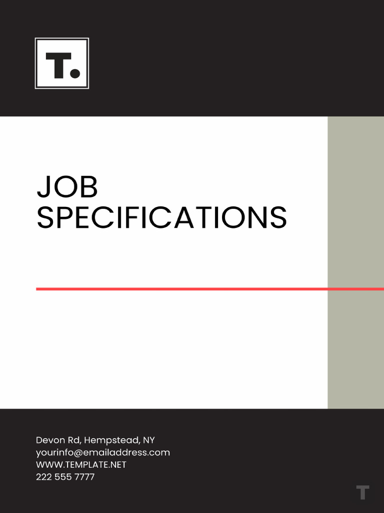 Job Specifications Template - Edit Online & Download Example | PDF