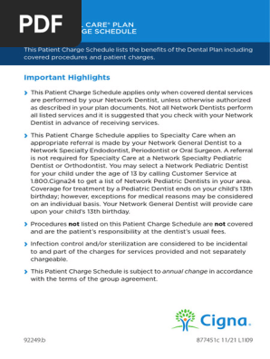 CIGNA DENTAL CARE PLAN