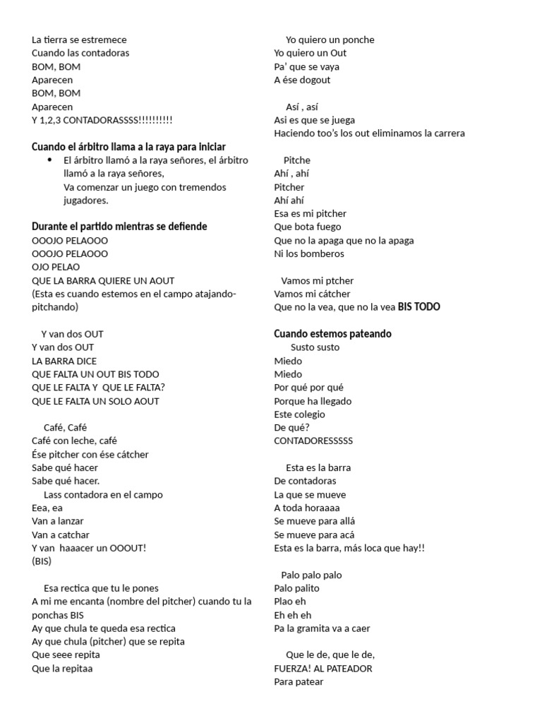 Letras del Himno de Kickingball | PDF