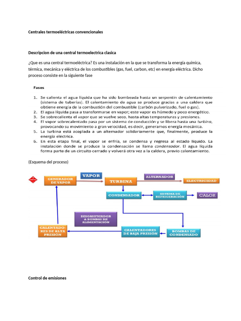 Centrales Termoeléctricas: Funcionamiento y Tipos | PDF