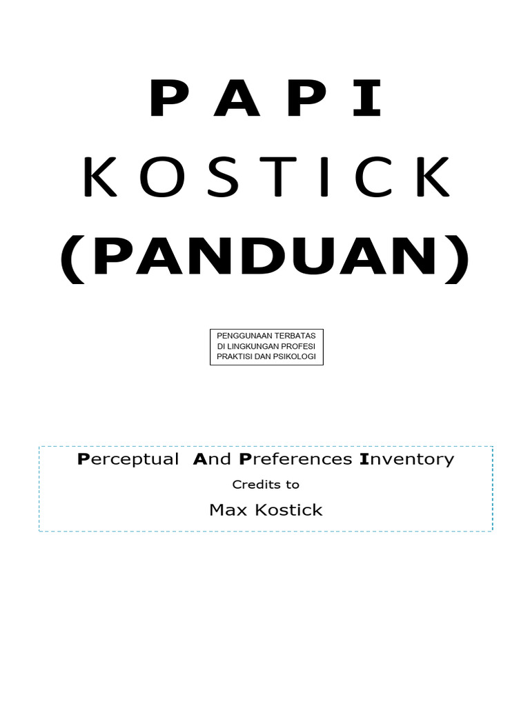 Panduan PAPI Kostick: Tes Kepribadian Kerja | PDF