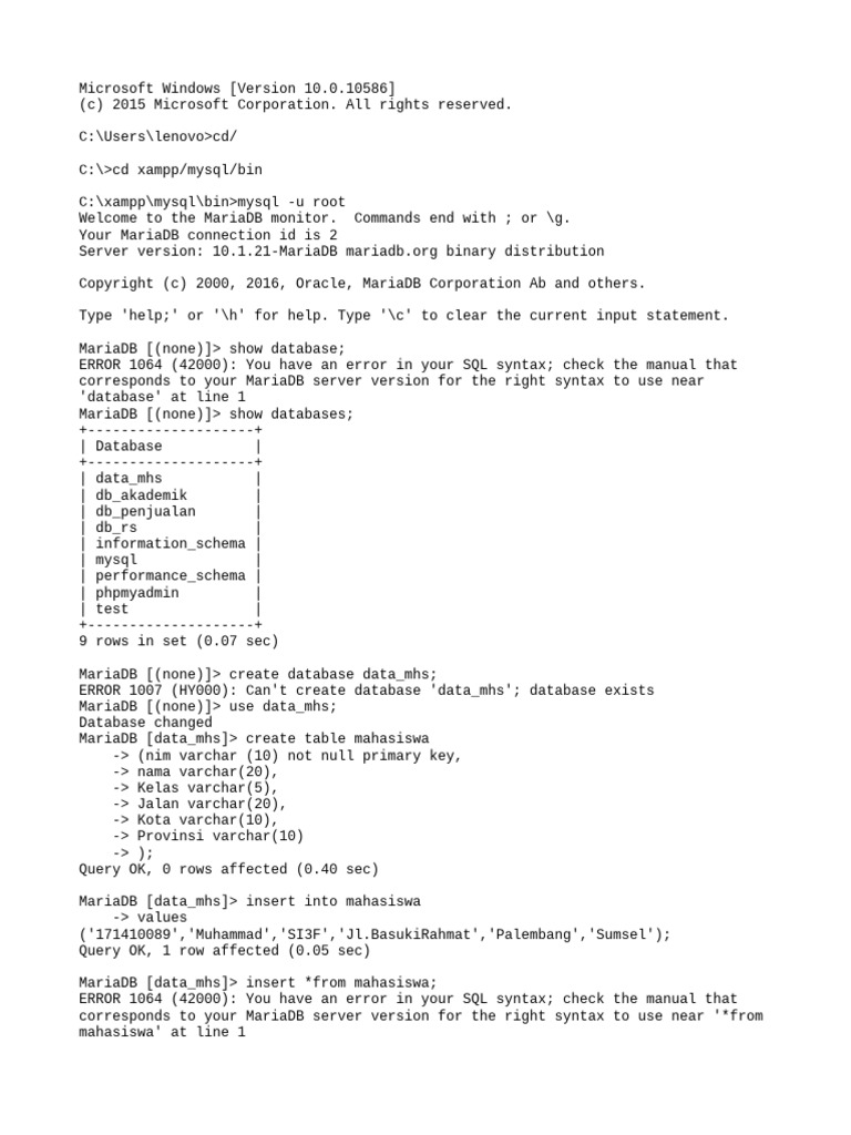 Managing MariaDB Databases | PDF | Teaching Methods & Materials ...