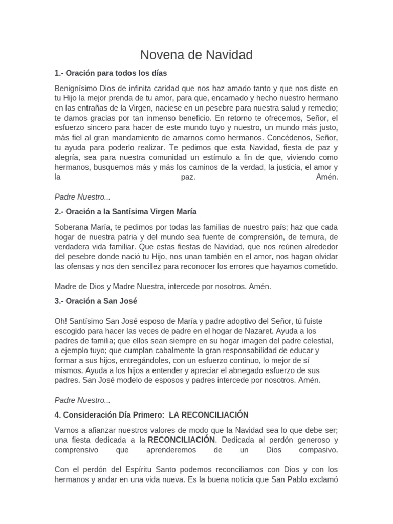 Novena de Navidad: Oraciones y Reflexiones | PDF | Amor | Fe