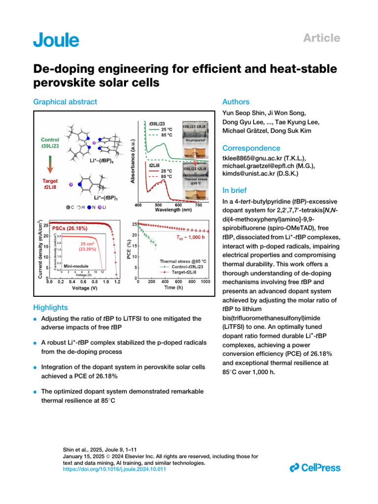 10 1016j Joule 2024 10 011 | PDF | Doping (Semiconductor) | Ion