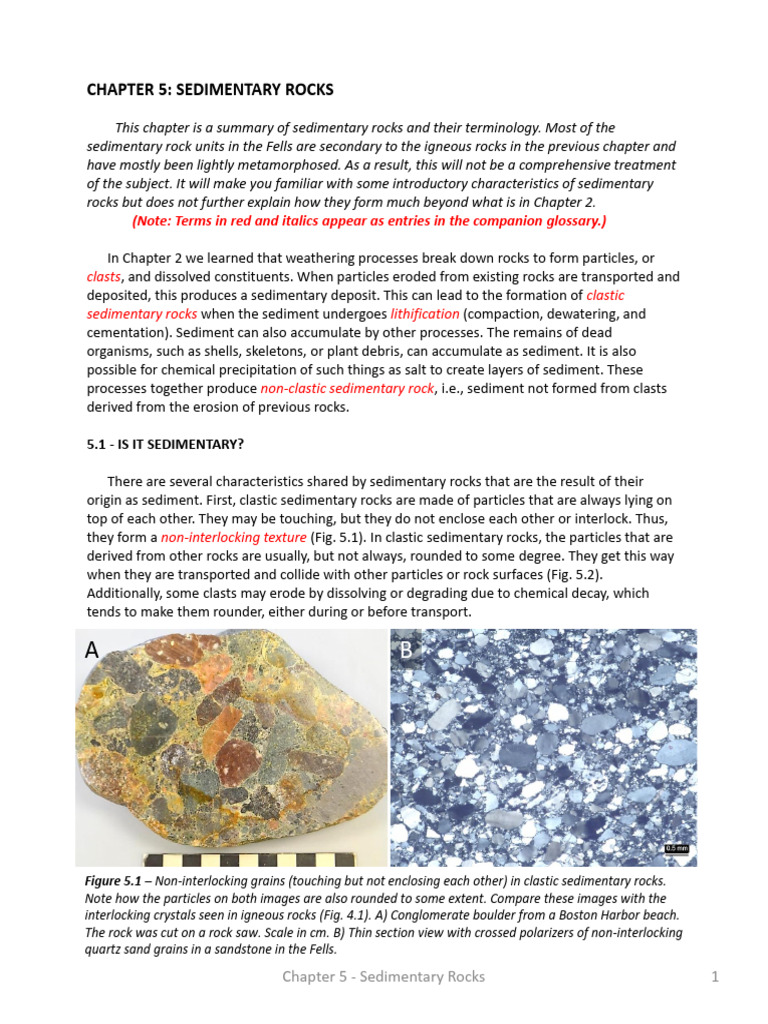 Chap5-SedimentaryRocks | PDF | Clastic Rock | Sedimentary Rock