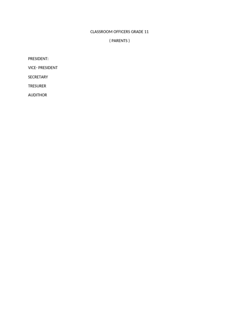Grade 11 Classroom Officer Inventory Pdf Technology Engineering