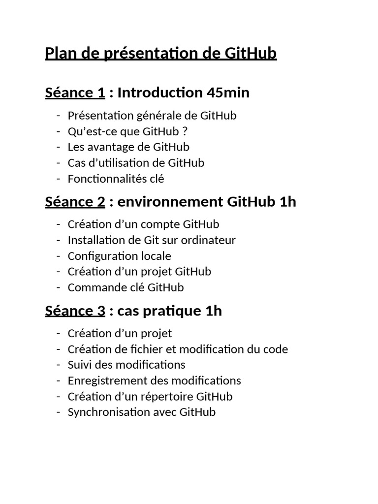 Présentation de GitHub et ses usages | PDF