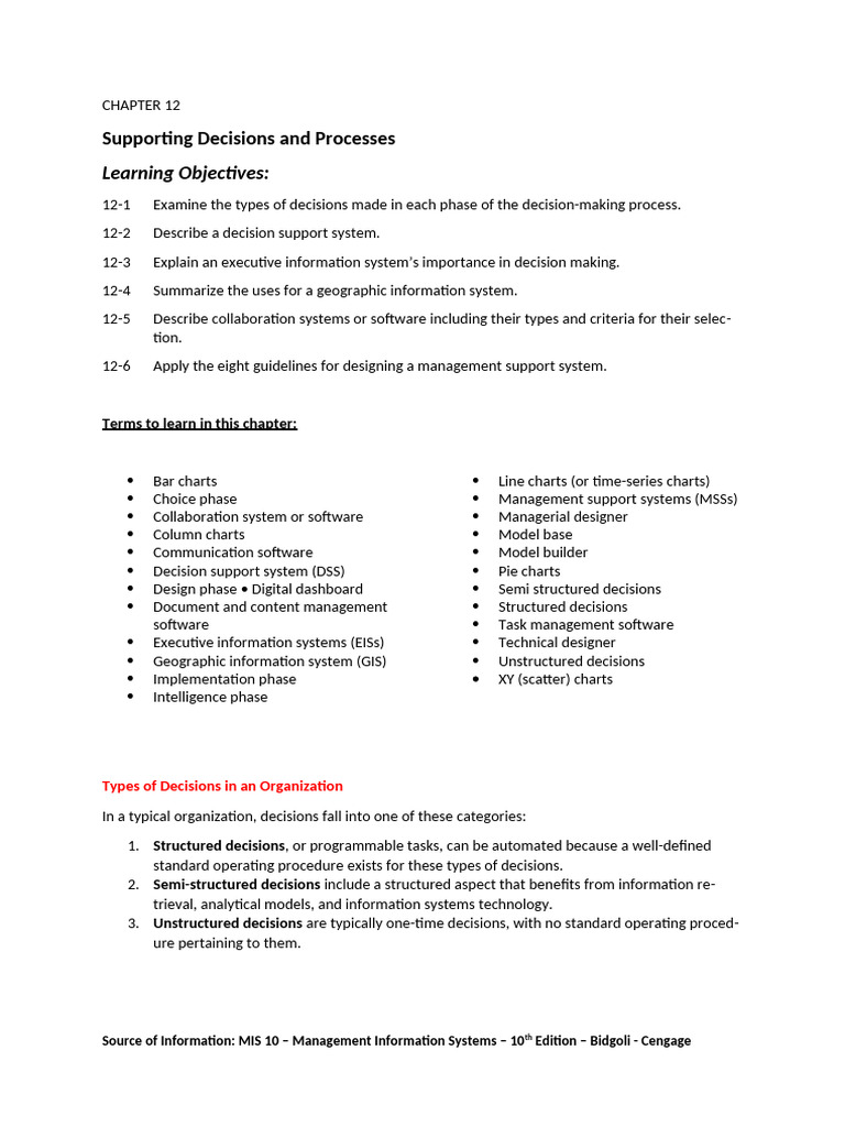 Decision Support Systems Overview | PDF | Decision Support System ...