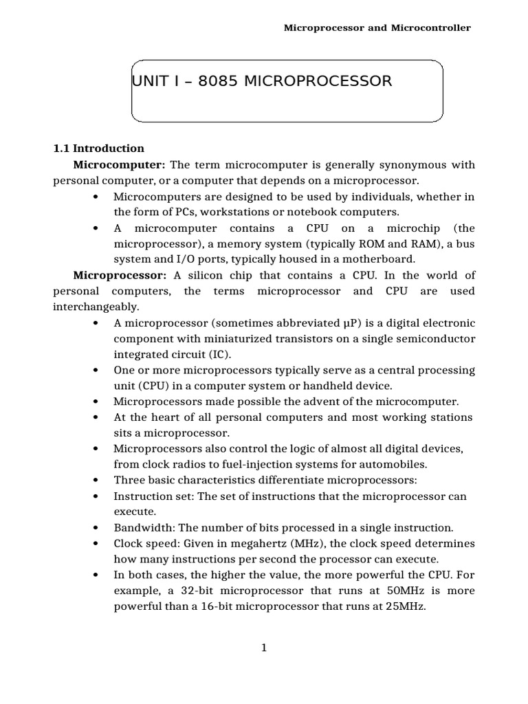 8085 Microprocessor Overview and Architecture | PDF | Assembly Language ...