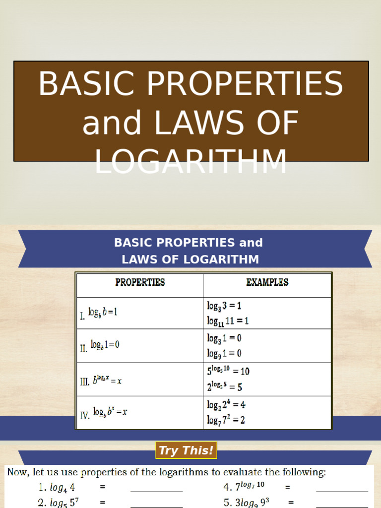 Logarithm Properties and Functions Guide | PDF | Function (Mathematics ...