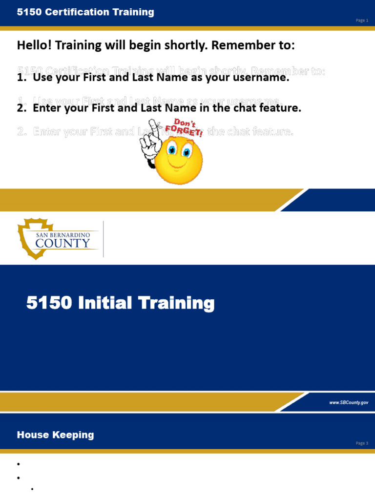 5150 Certification Training Overview | PDF | Law