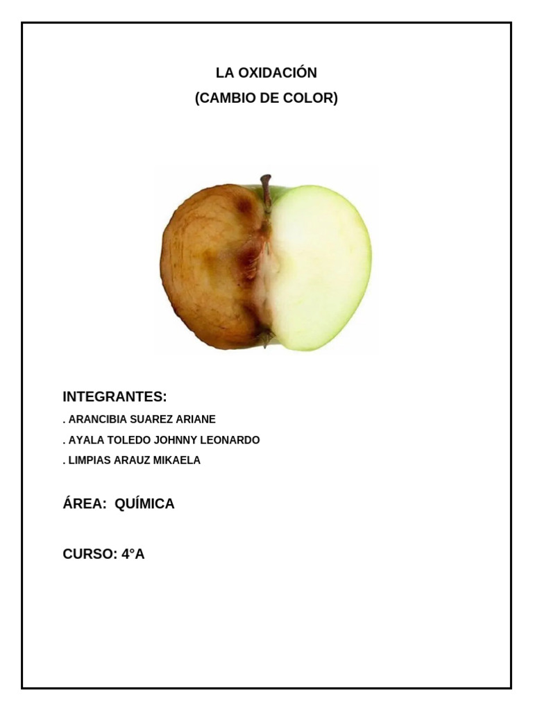 Oxidación de Manzanas y Antioxidantes | PDF