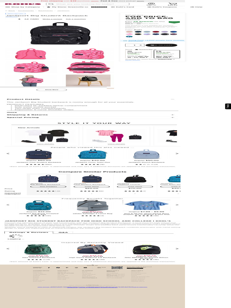 JanSport Big Student Backpack | PDF | Backpack