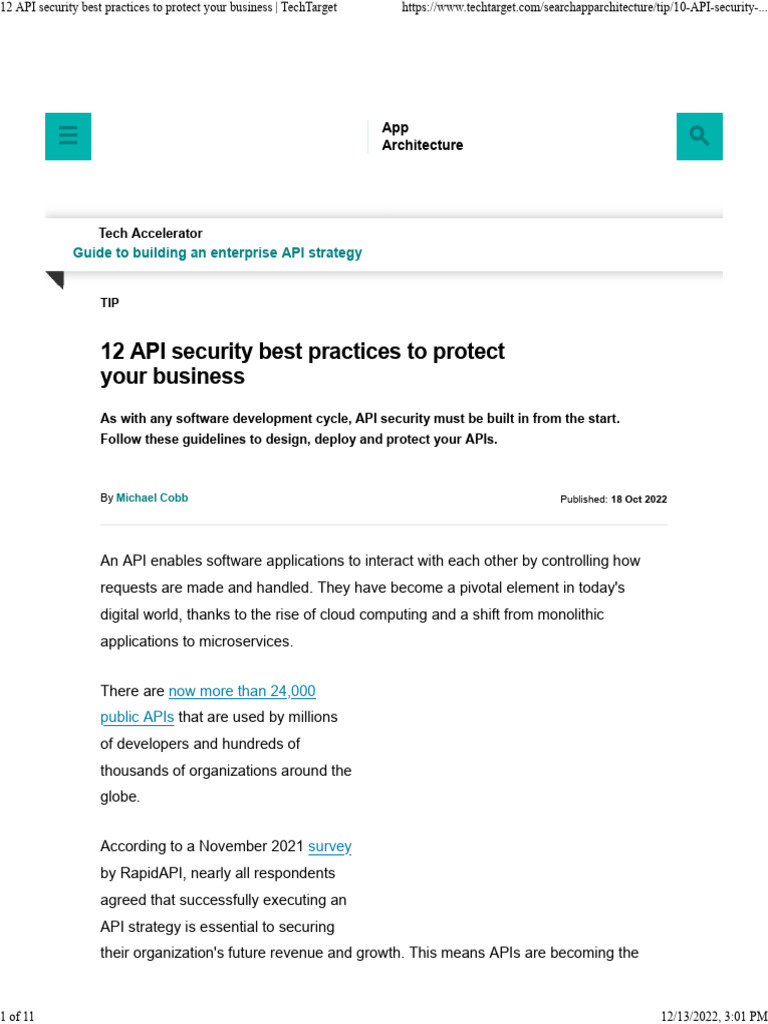 API Security Best Practices Guide | PDF | Soap | Web Service