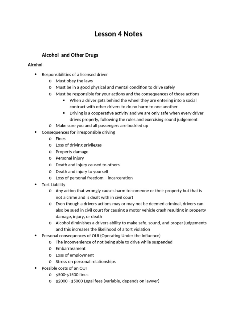 Alcohol and Driving Safety Guidelines | PDF | Driving Under The ...