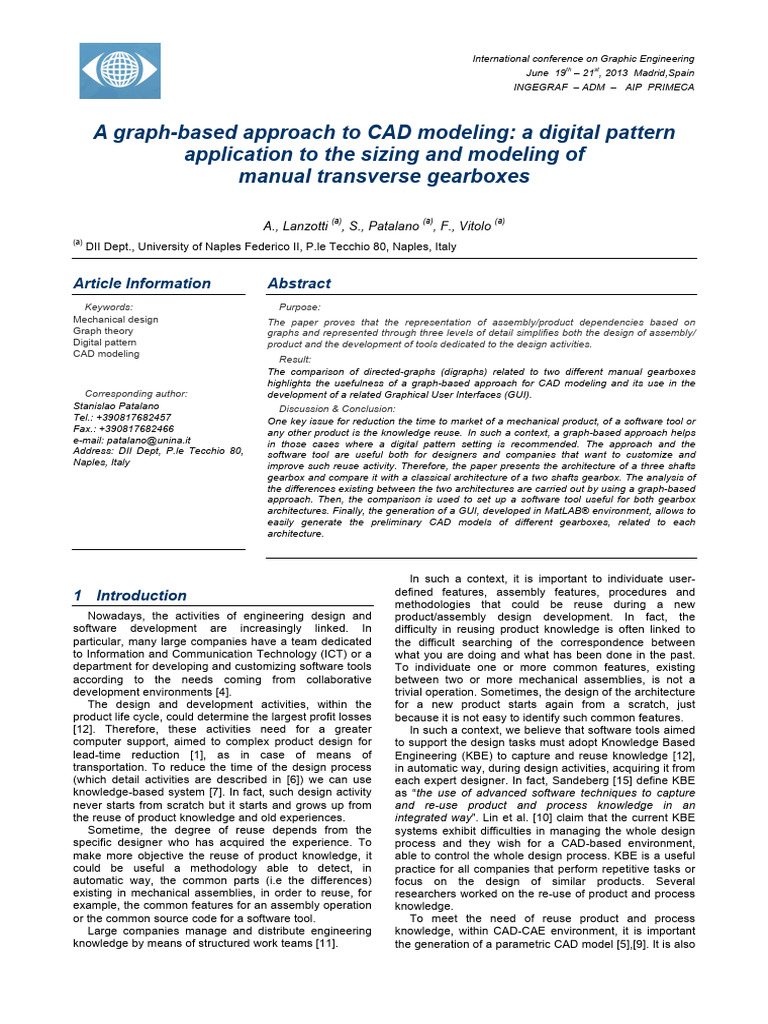 A Graph-Based Approach To CAD Modeling | PDF | Gear | Computer Aided Design
