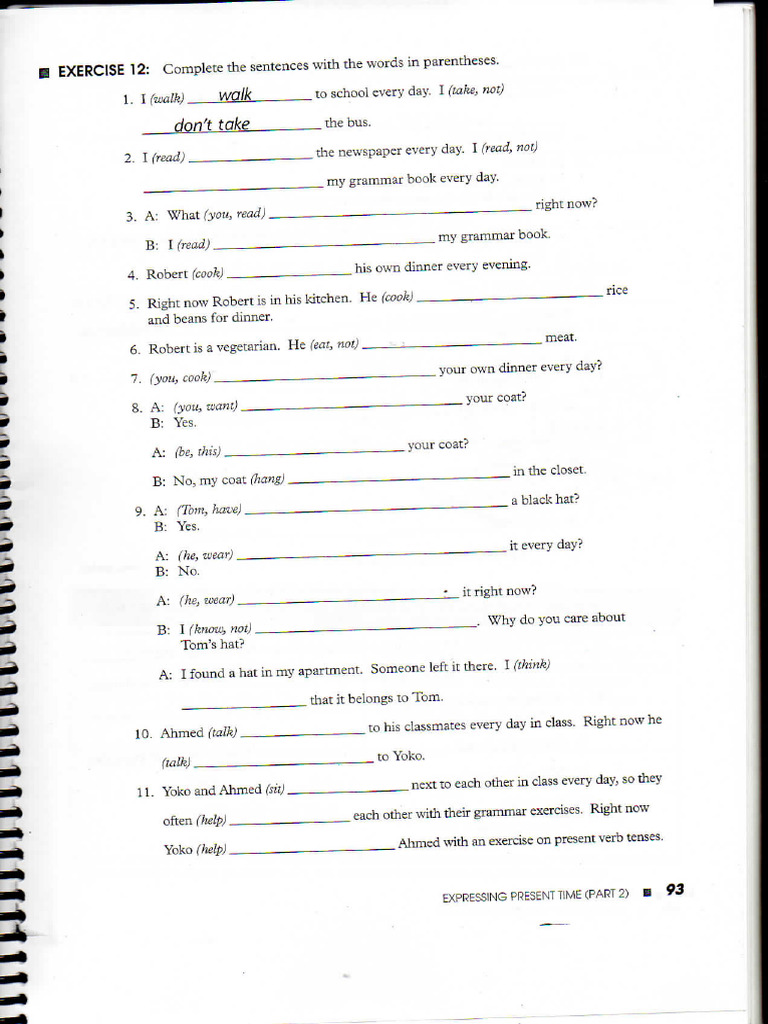 SIMPLE PRESENT VS PRESENT PROGRESSIVE EXERCISES PDF visual data 5