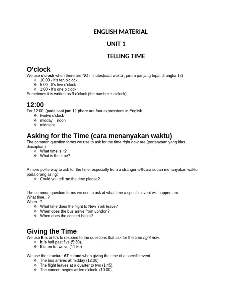 English Material Unit 1 | PDF