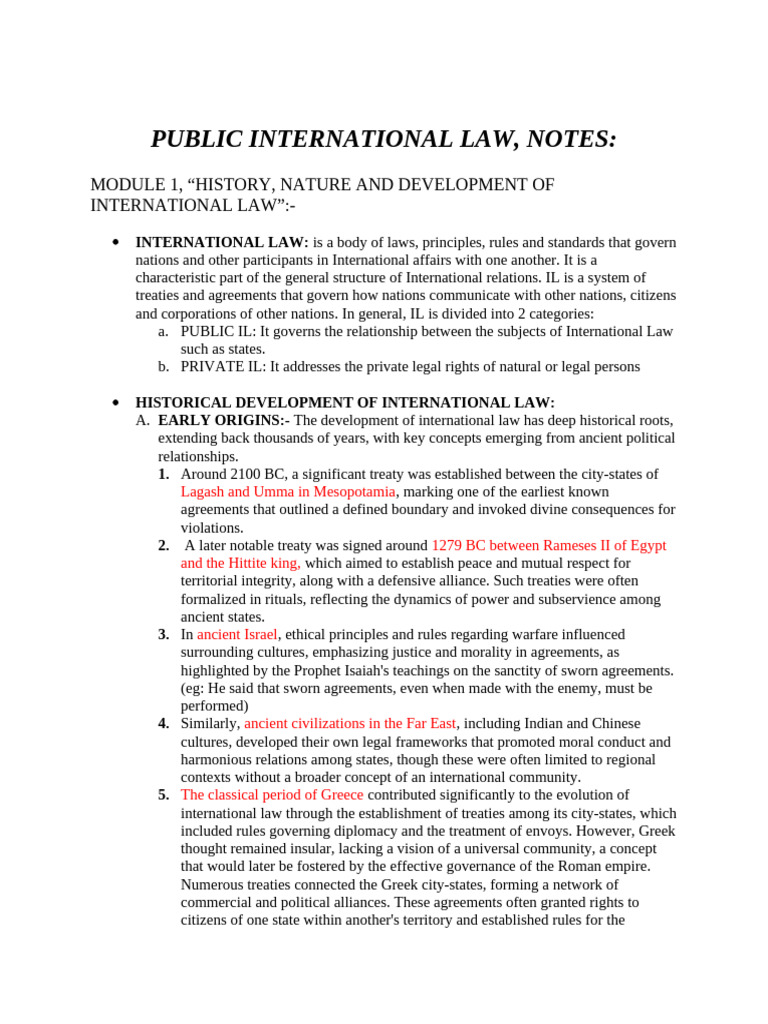 History and Development of International Law | PDF | International Law ...