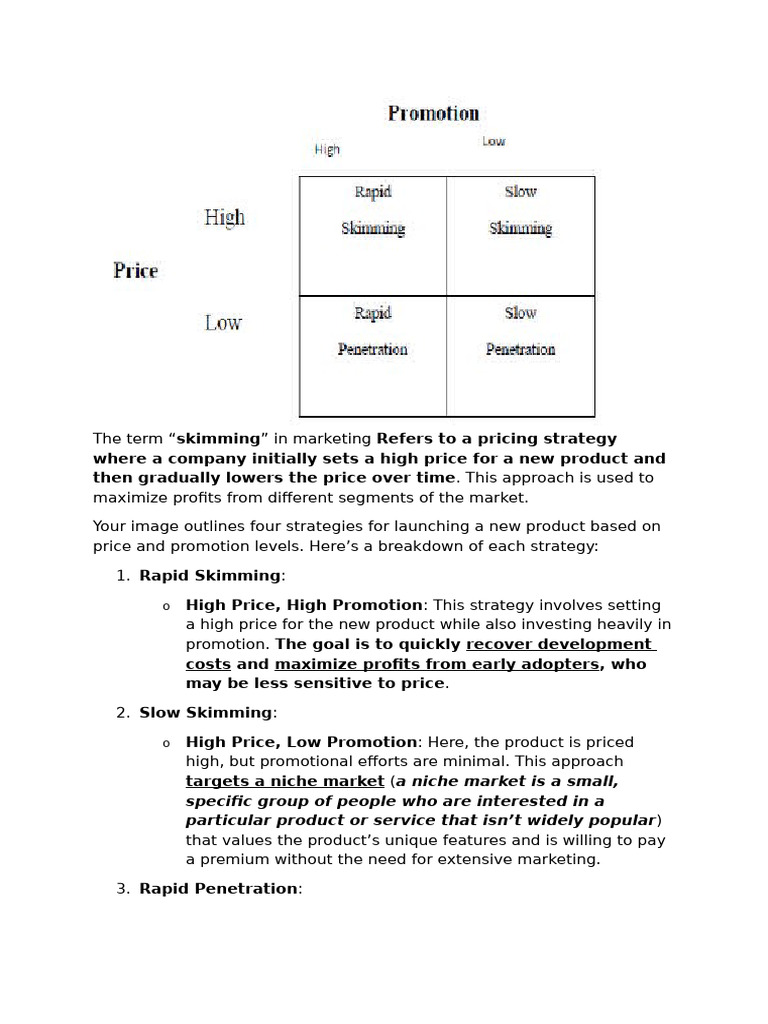Skimming Pricing Strategies Explained | PDF | Marketing | Pricing