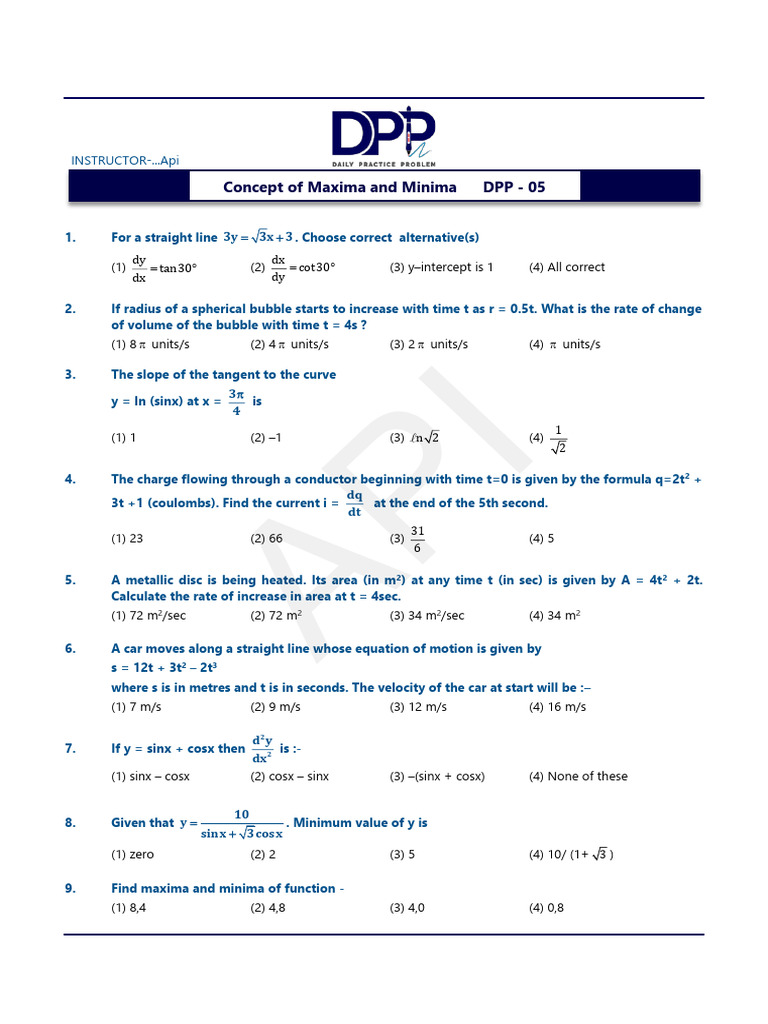 DPP 5,6,7 | PDF | Mechanics | Physics
