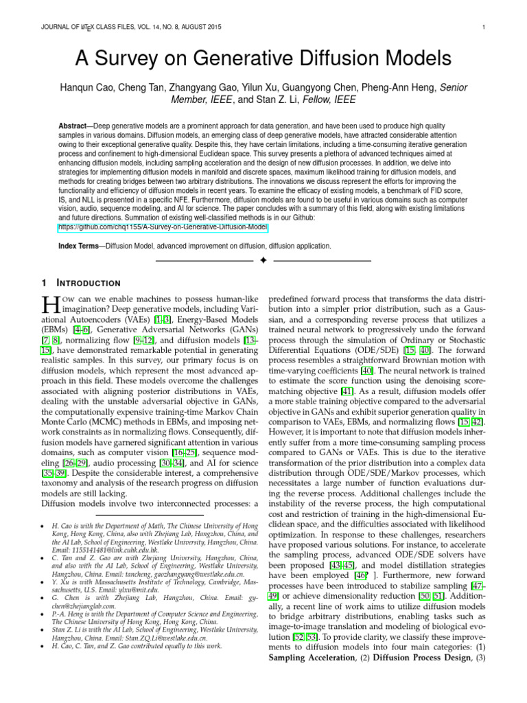 Survey on Generative Diffusion Models | PDF | Stochastic Differential ...