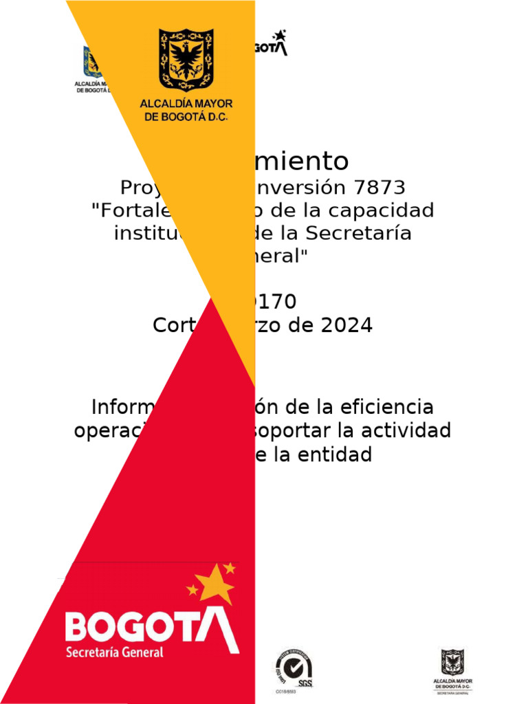 PD 170 Informe de Gestion I TRIMESTRE 2024 | PDF | Bogotá | Business
