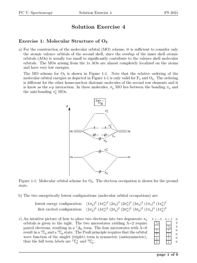 PCV Solution 04 | PDF | Molecular Orbital | Electron Configuration
