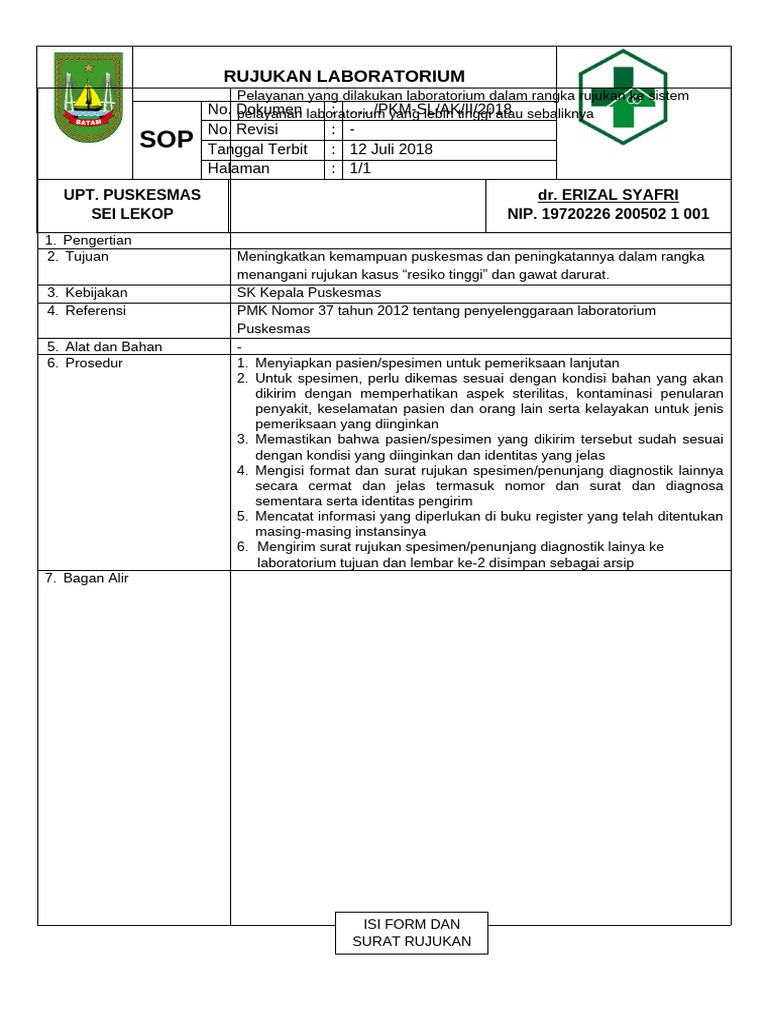 Prosedur Rujukan Laboratorium Puskesmas | PDF