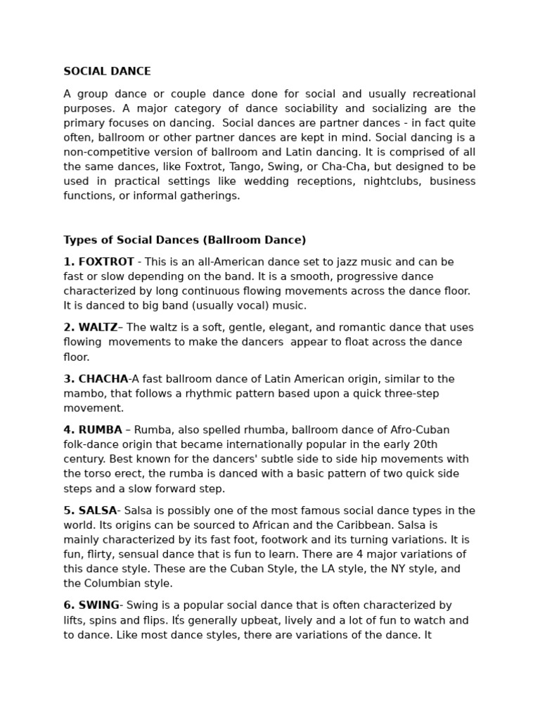 Social Dance Positions and Styles | PDF | Ballroom Dance | Dances