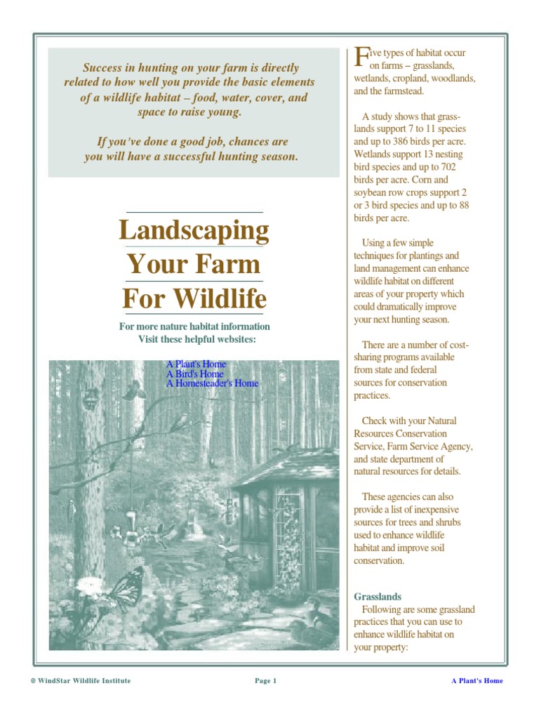 Landscaping Your Farm For Wildlife | PDF