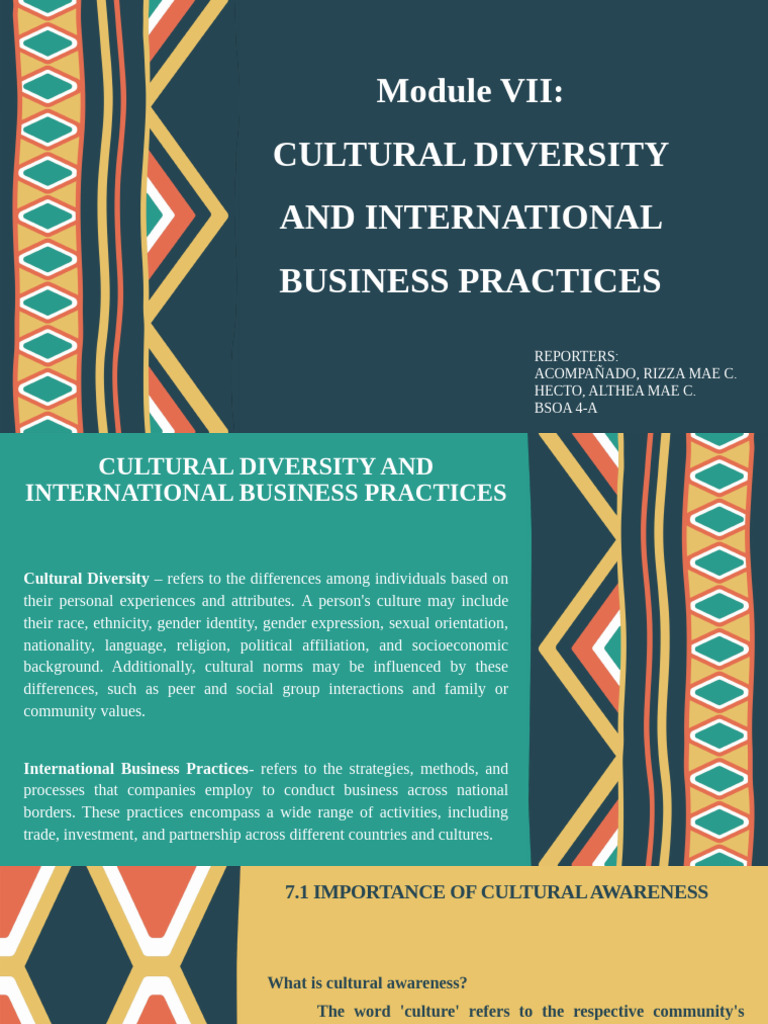 Cultural Diversity and International Business Practices | PDF ...