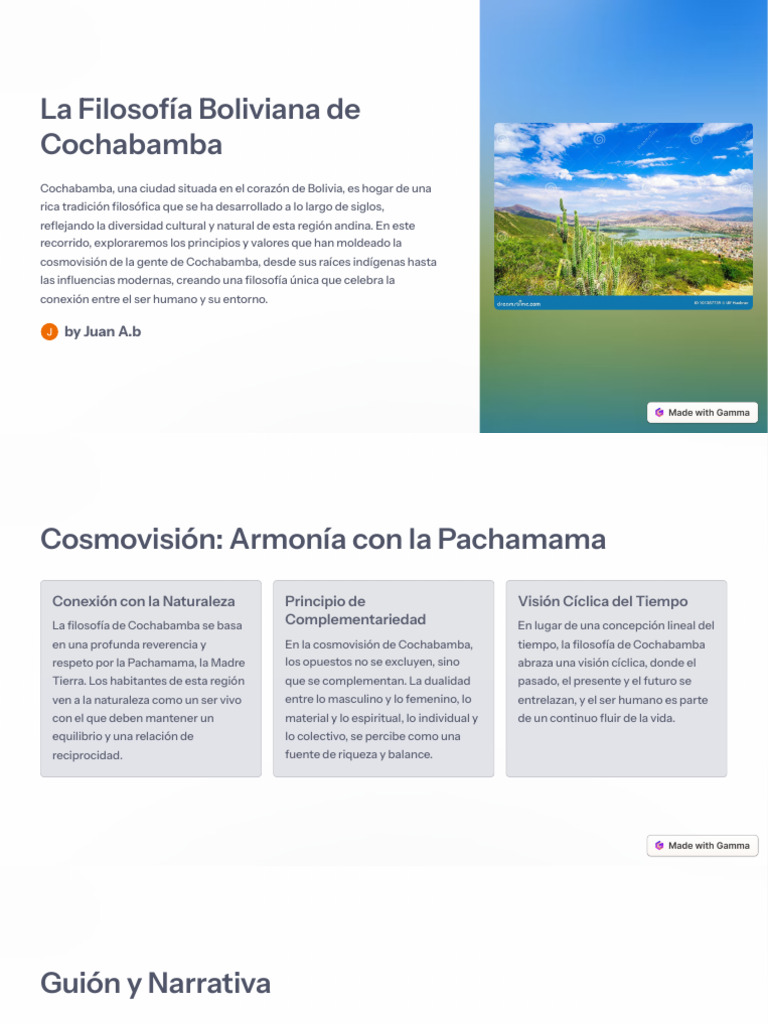 La Filosofia Boliviana de Cochabamba | PDF | Comunidad | Chamanismo