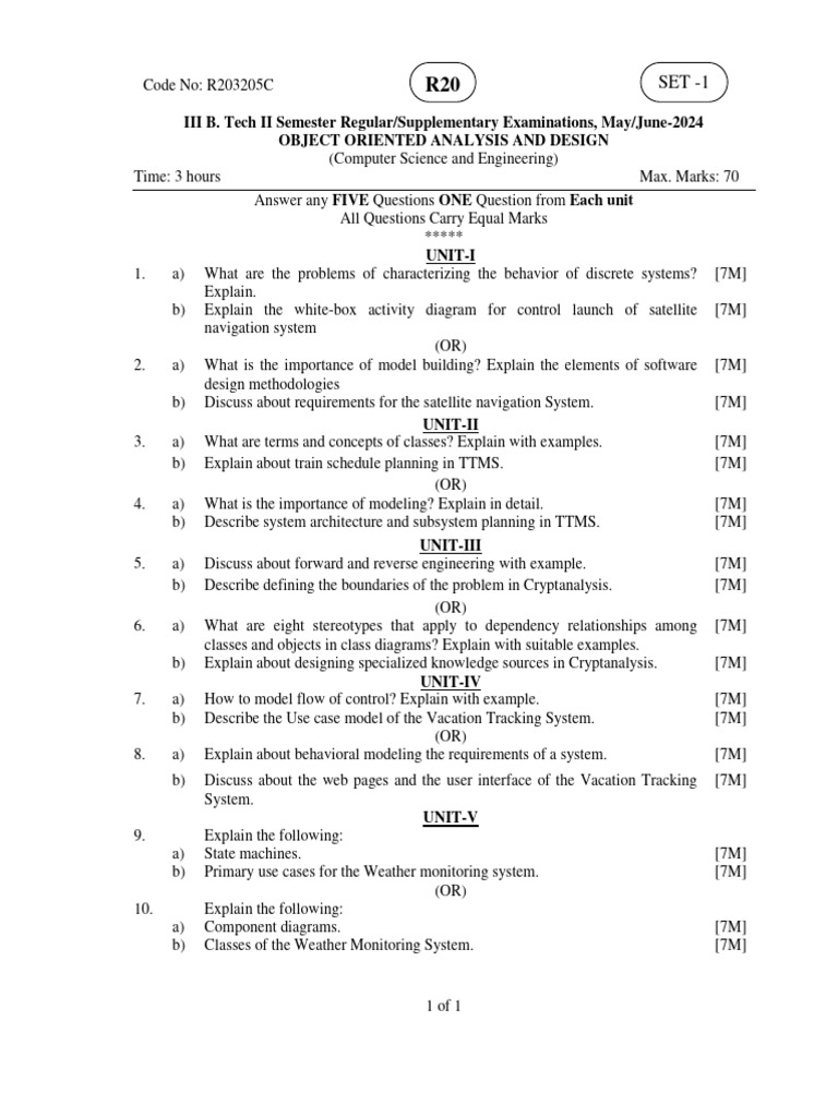 Object Oriented Analysis and Design May 2024 | PDF | Use Case | System