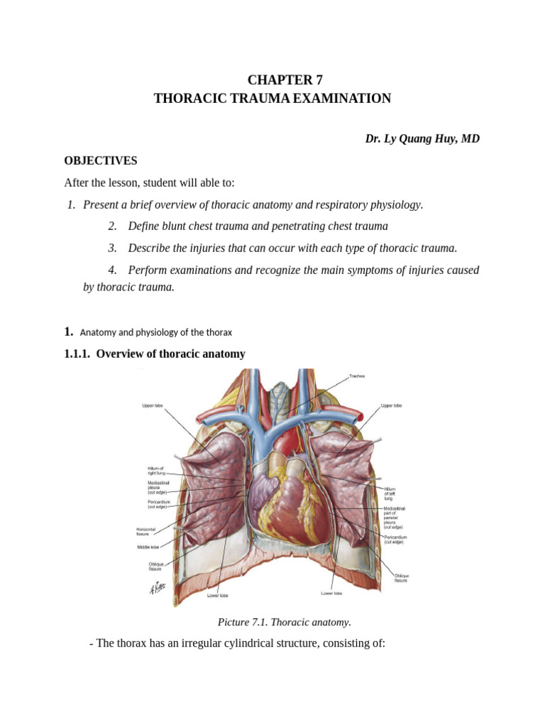 Thoracic Trauma: Examination & Insights | PDF | Thorax | Lung