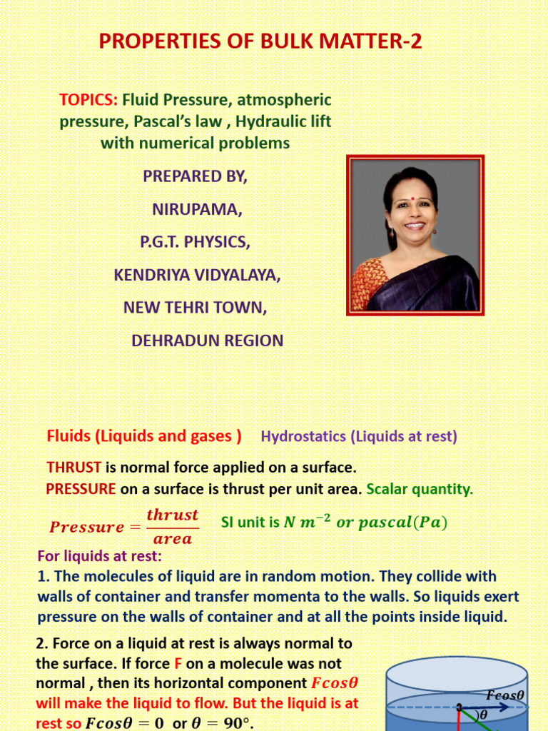 Ch-9 Mechanical Mproperties of Fluids | PDF | Pressure | Surface Tension
