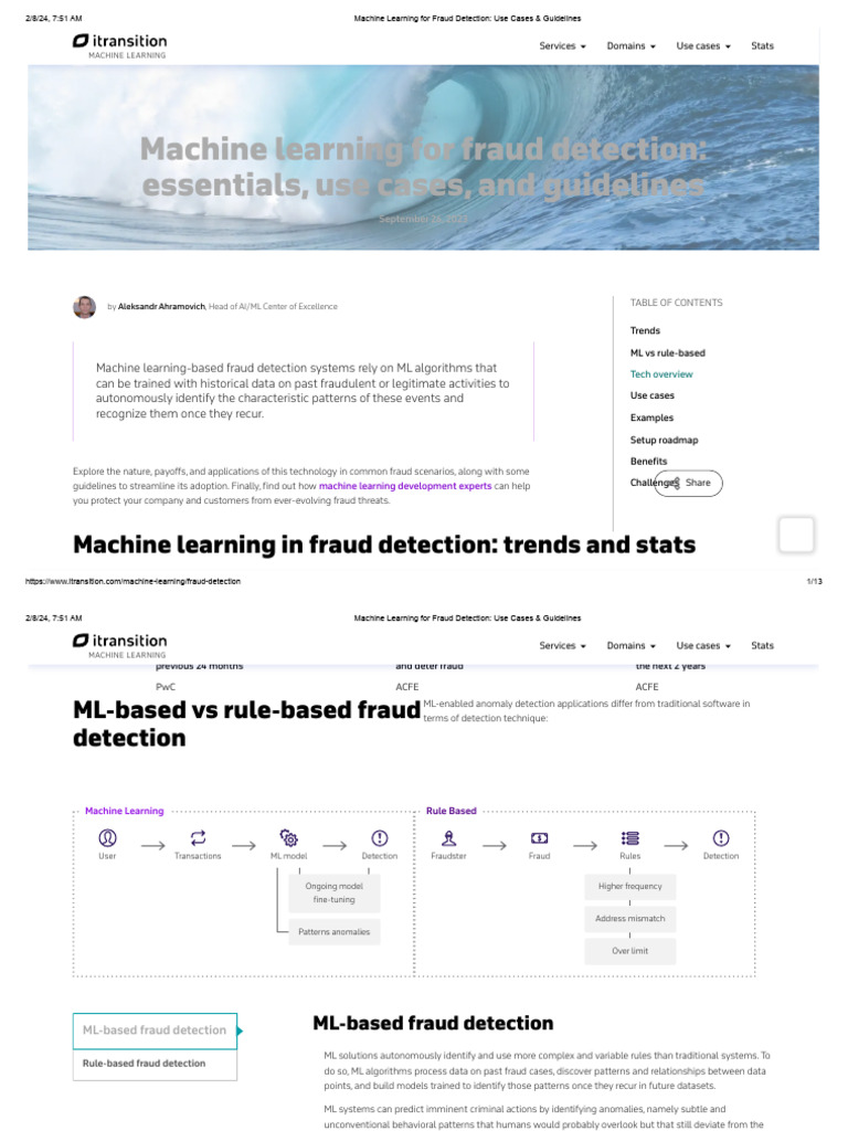 Machine Learning For Fraud Detection - Use Cases & Guidelines | PDF ...