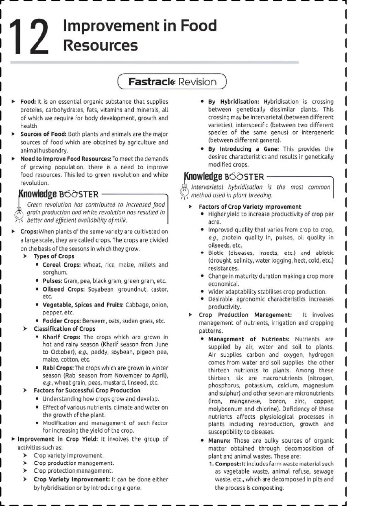 Improvement in Food Resource | PDF