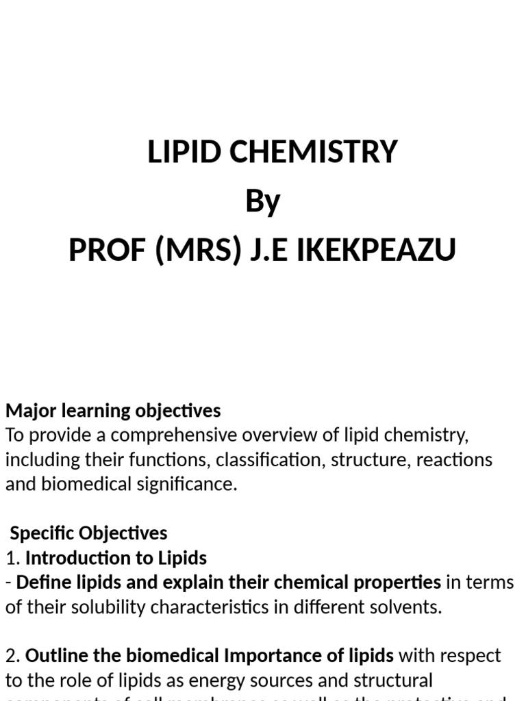 Biomedical Significance of Lipids | PDF | Lipid | Fatty Acid